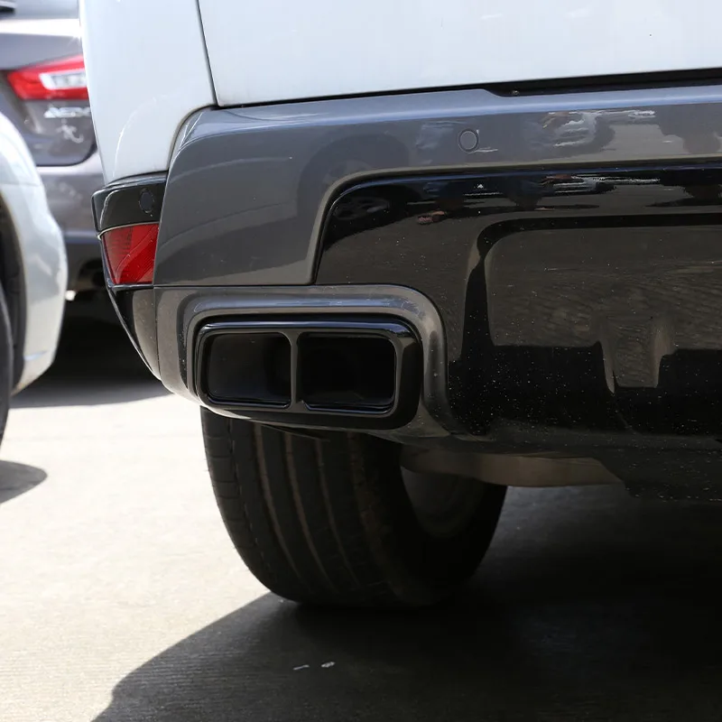 لاند روفر رينج روفر سبورت 2018-20 الفولاذ المقاوم للصدأ أسود/فضي سيارة العادم الأنابيب الذيل الحلق غطاء اكسسوارات الديكور #3