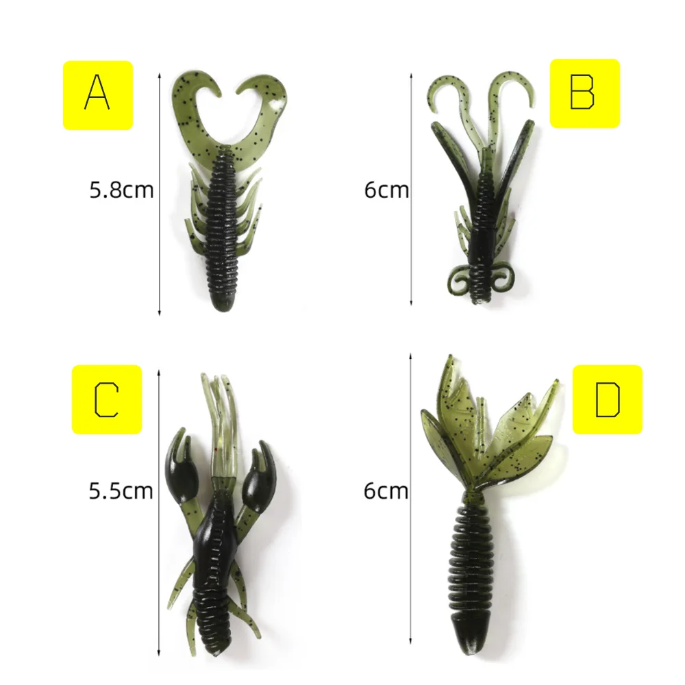 8PCS/Lot Soft Fish Lure Sandworm Bread Worm Silicone Artificial Baits Lobster Shrimp Fishing Luya Lures Worms Accessories Tools