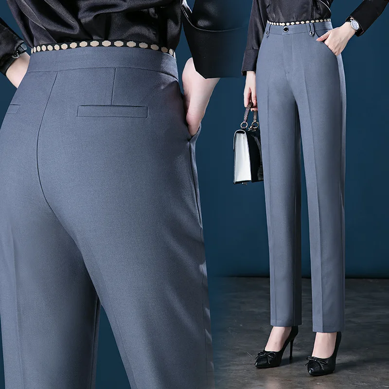 Women\'s Pants Large Size Trousers Trousers Autumn And Winter Straight Pants Ordinary High Waist Temperament Commuting