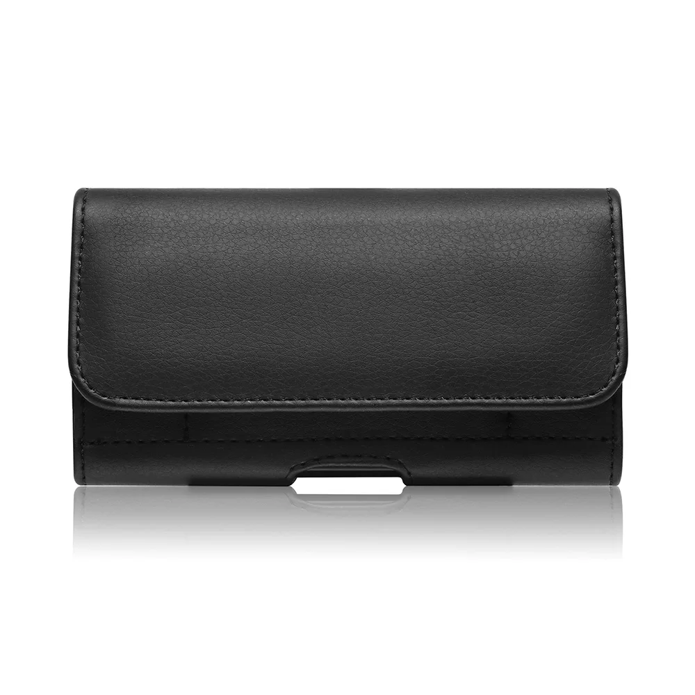 Universal Genuine Leather Case for iPhone Huawei ZTE Mens Waist Pack with Card Slot and Belt Clip for 3.5-6.3