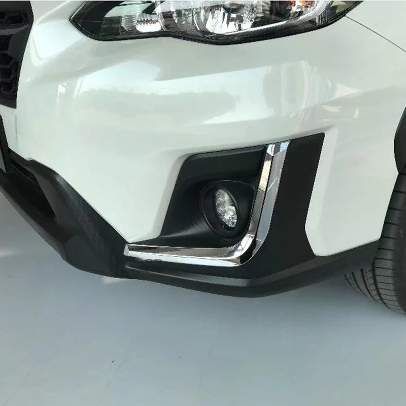 ABS Chrome Front Fog Light Eyelid Eyebrow Cover Trim For Subaru XV Impreza Crosstrek 2017 2018 2019 Foglight Lamp Protective