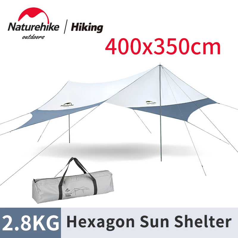 

Naturehike Ultralight 2.8kg Portable Camping Sun Shelter 15D Silver Coated Large Space Sunproof Waterproof Beach Picnic Awning