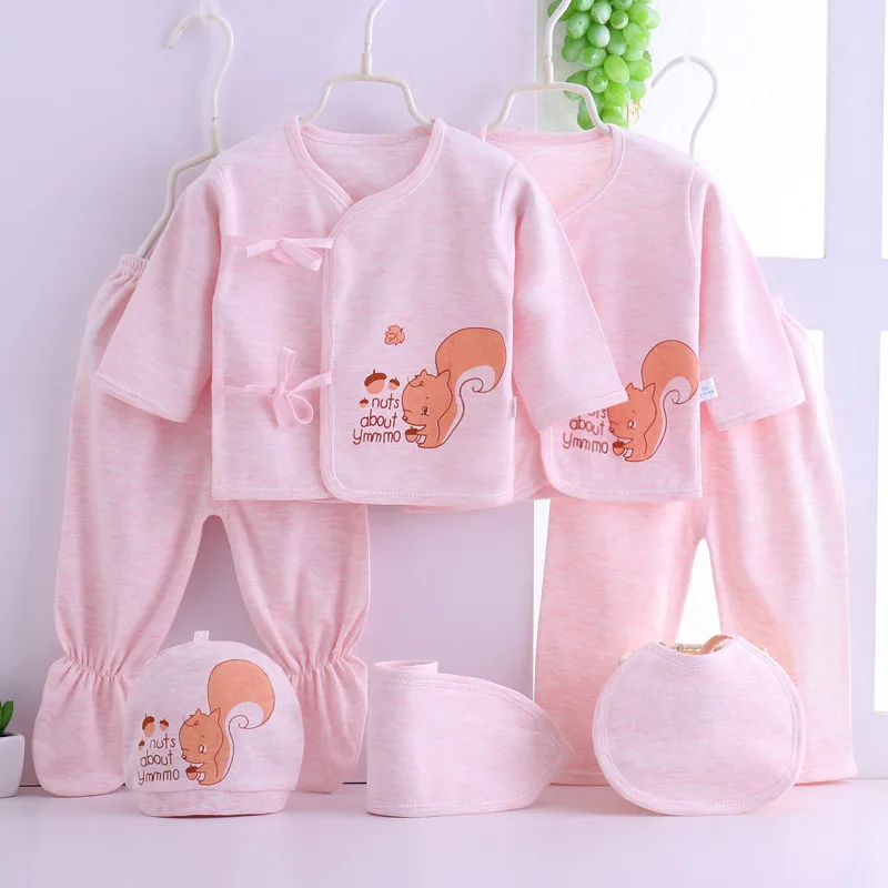 

7 Pieces Baby clothing Set Newborn Infant Clothes Shirt Blanket Baby Cotton pants shirt bibs 0-3 Months Outfits