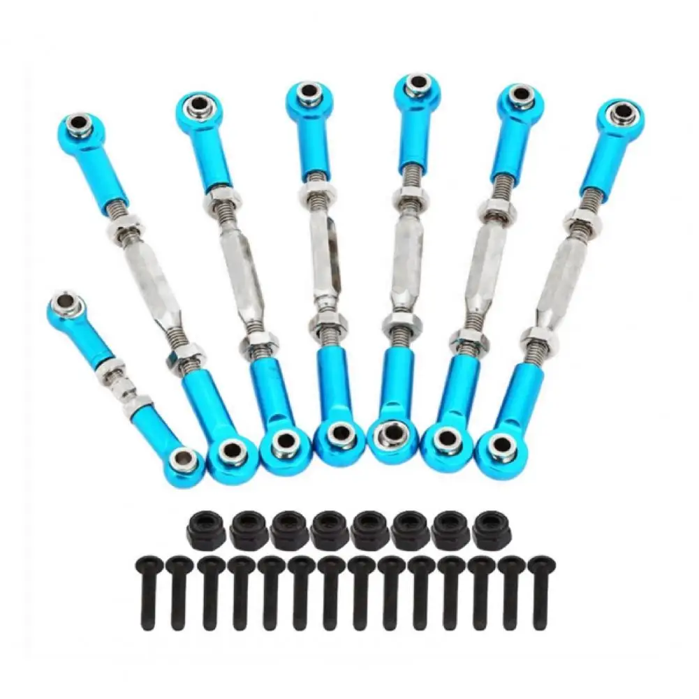 7Pcs/Set Servo Linkage Anti-corrosion Heavy Duty Aluminum Alloy Wear Resistant Turnbuckle Steering Rod Camber Link Automobiles