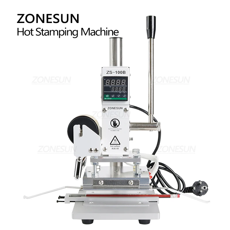 ZONESUN ZS-100B Pencils Hot Foil Stamping Machine Manual Bronzing Machine For Pvc Card Leather Paper Stamping Machine