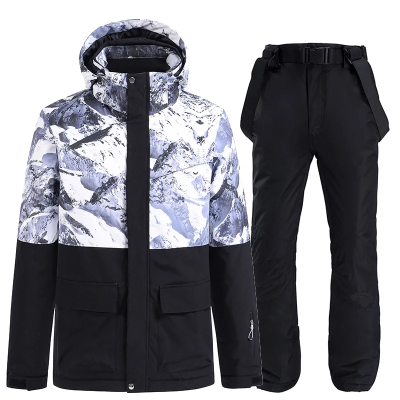 Men Ski Suit Winter Outdoor Sports Breathable Warm Windproof Waterproof Skiing Snowboard Jacket Ski Pants Male Snowsuit Ski Set