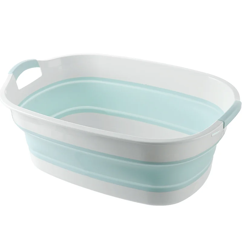 Portable Folding Basin Large Household Folding Laundry Bucket Silicone PP Intelligent Sensing Temperature Storage mx11201121