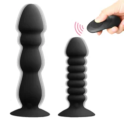 Remote Control Anal Plug Bead Dildo Vibrator Suction Cup Butt Plug Male prostate Massager Vibrator Waterproof Sex Toys  for Men