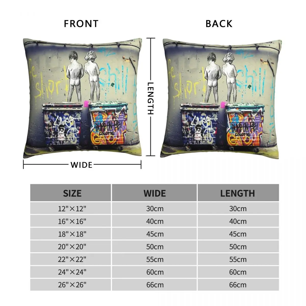 Banksy Life is Short Square Pillowcase Polyester Linen Velvet Printed Zip Decor Throw Pillow Case Home Cushion Cover Wholesale