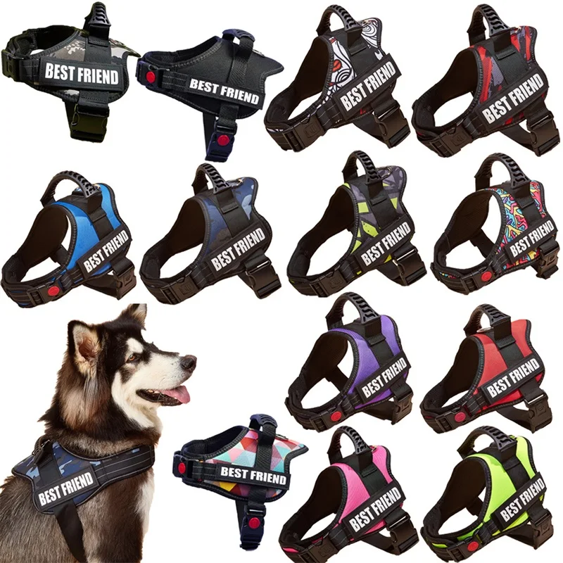 Nylon Dog Harness Dog Leash Vest Anti-strike Durable for Middle Large Dog Pet Dog Accessories