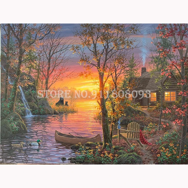 

Алмазная вышивка «домик в лесу», алмазная живопись, медведь, полная выкладка/круглая Стразы, мозаика «сделай сам», вышивка крестиком, украшение для дома