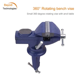 70mm/80mm Table Vise 360 Degrees Universal Rotation Table Vise Activity With Anvil Small Cast Iron Table Vise