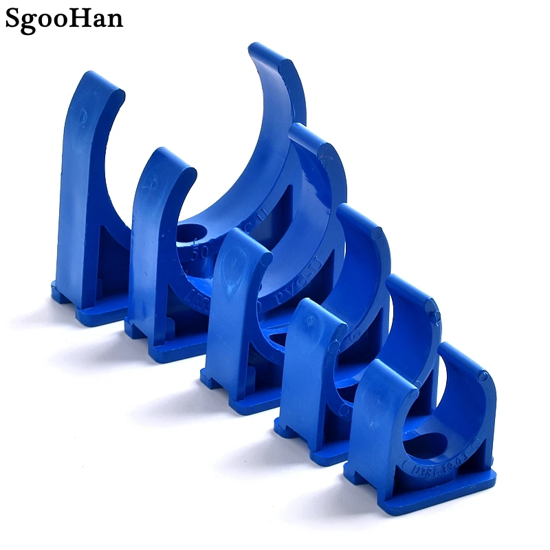 2~5pcs 20~50mm Blue PVC Pipe Clamp Connector Garden Irrigation Aquarium Fish Tank Watering Adapter Fittings Fixing Joints