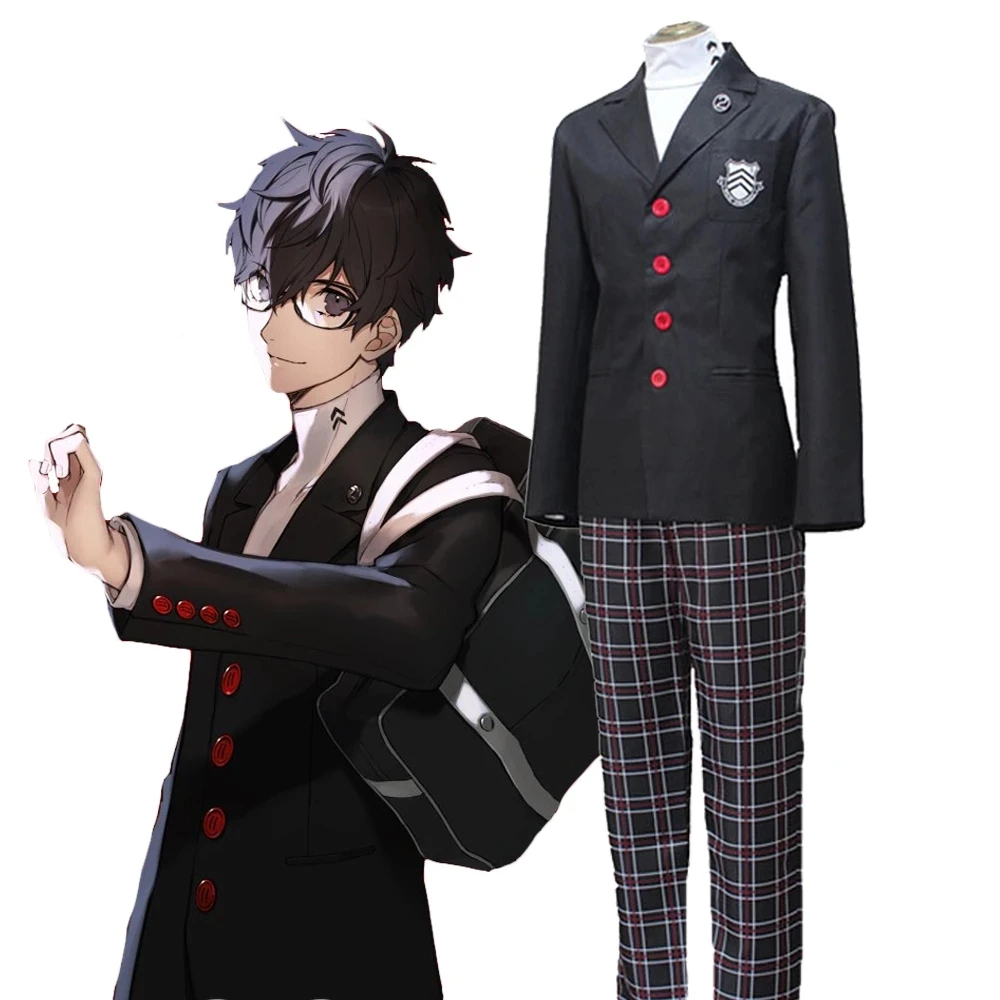 Disfraz de juego Persona 5 para hombre, traje de Cosplay de Akira Kurusu P5 Ren Amamiya, conjunto completo de uniforme escolar, trajes de Halloween, Blazer Unisex