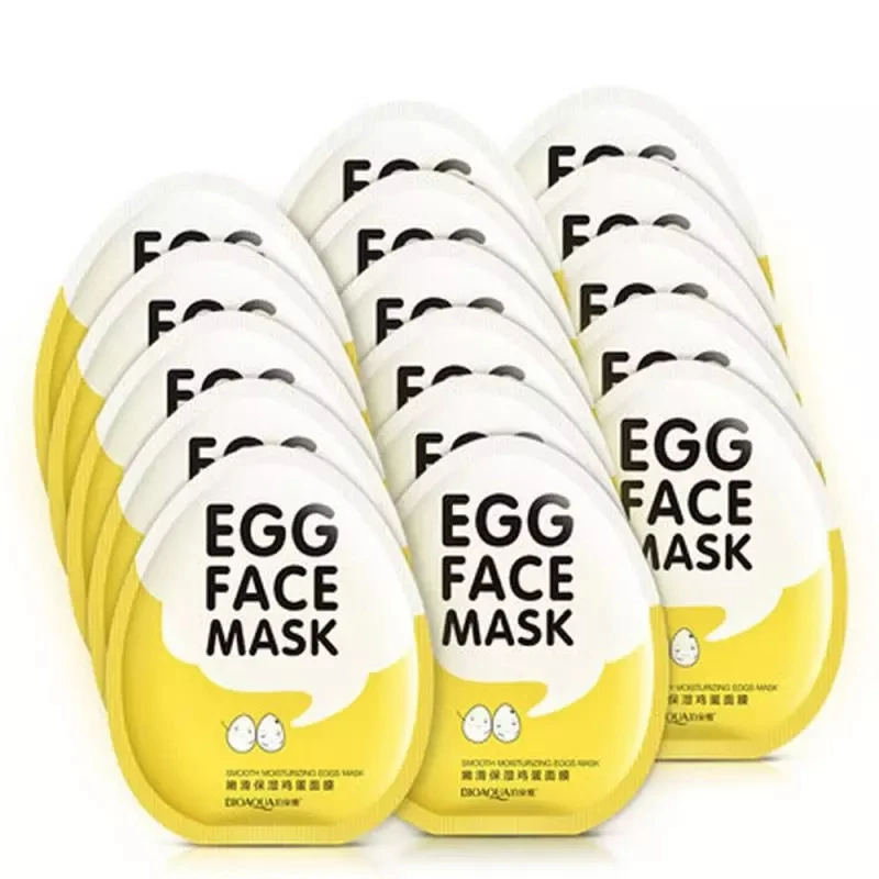 10pcs Bioaqua Egg Facial Masks Oil Control Brighten Wrapped Mask Tender Moisturizing Face Mask Skin Care Moisturizing Mask