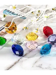 60mm Crystal Diamond Jewelry Craft Diamond Shape Crystal  Gem Home Decor For Accessories Birthday Wedding Day Gift