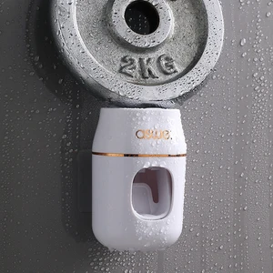 Wikhostar-Automatic Dental Cream Dispenser, Dust Set Brush Support, Wall Squeezer, Bathroom Accessories Set 5 Main Sales Bathroom Set - №2