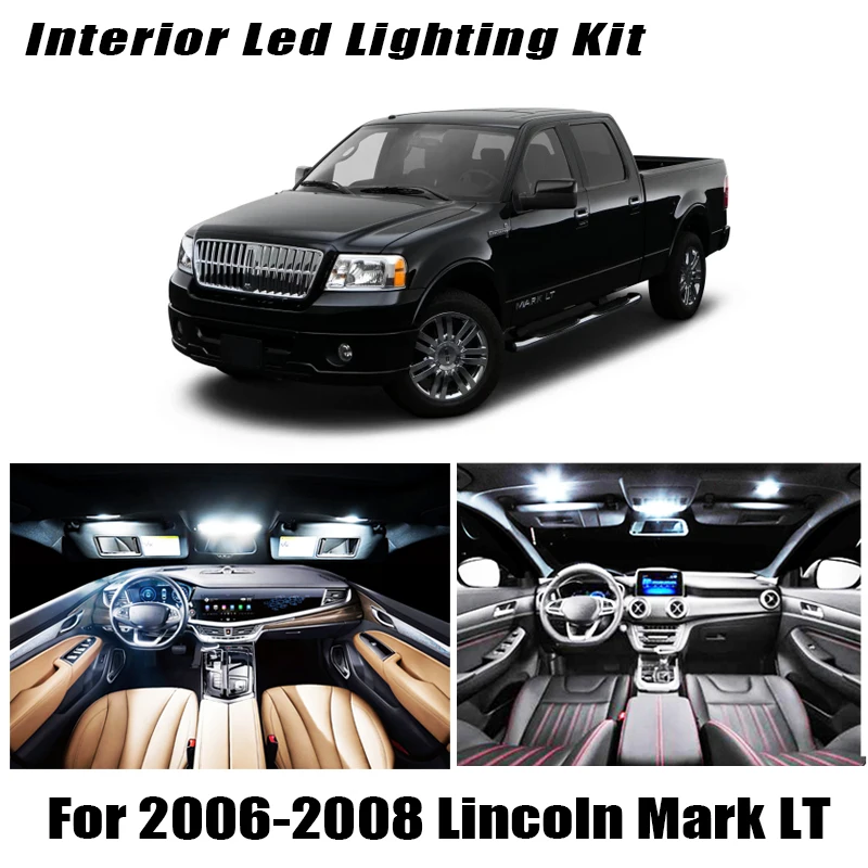 

For 2006-2008 Lincoln Mark LT White car accessories Canbus Error Free LED Interior Light Reading Light Kit Map Dome License Lamp