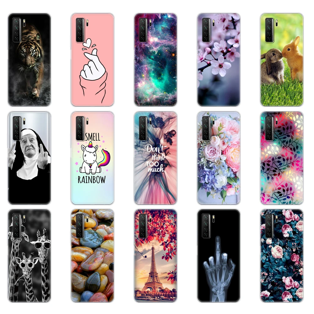 For huawei honor 30S Case Silicon Soft TPU Back Phone Cover For Honor 30s Case 6.5 inch etui coque bumper Protective Bag Pattern