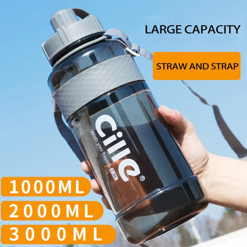 

1L 2L 3L Large Capacity Sports Water Bottles Portable Plastic Outdoor Camping Picnic Bicycle Cycling Climbing Drinking Bottles