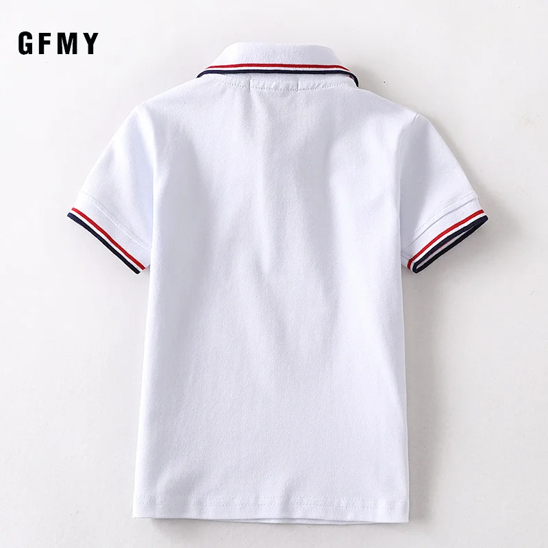 Kids Boys Lapel Short Sleeved White T-Shirt Tops Boys Summer Cotton Children\'s Polo Shirt Clothing for Boys blouses et chemises