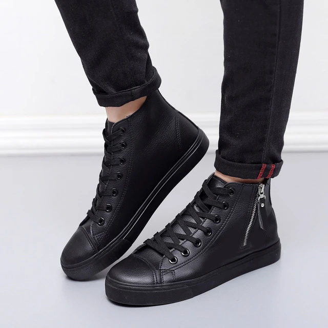 Black high tops with zippers sales