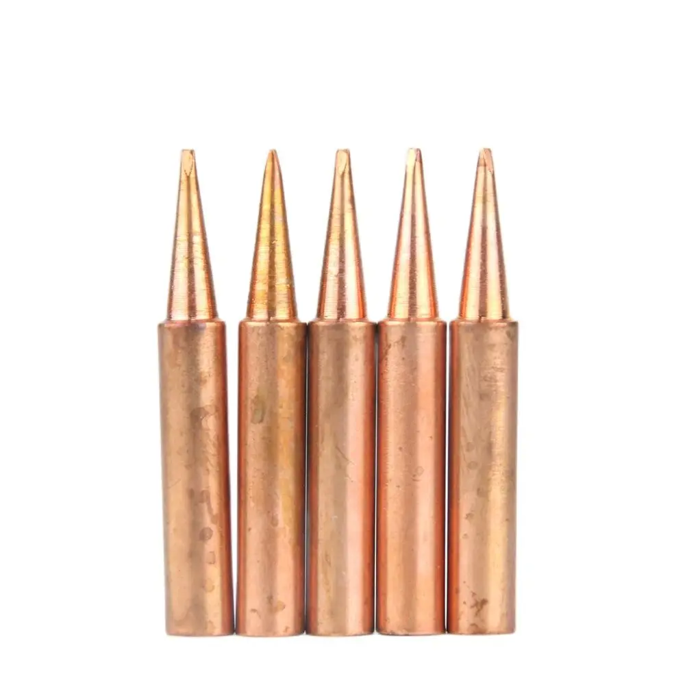 Pure Copper 900M-T Soldering Iron Tip Lead-free Solder Tips 900M-T-0.8D 1.2D 3.2D I SK SI 2C 4C Welding Head BGA Soldering Tools