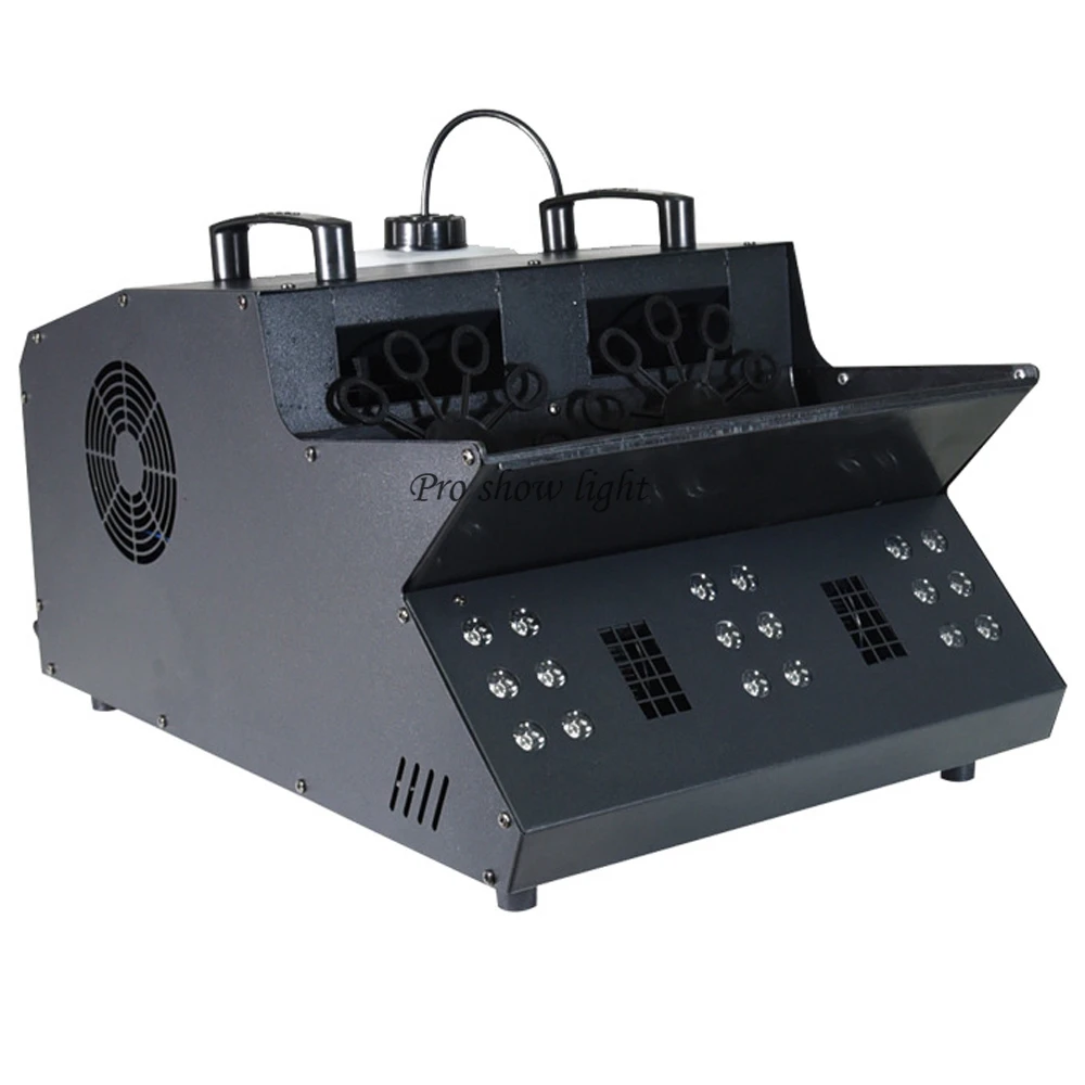 18X3W RGB 3IN1 LED Two Wheel Bubble Machine Stage Fog Machine DMX Control 1500W LED Effect Bubble Smoke Machine Dj Equipments