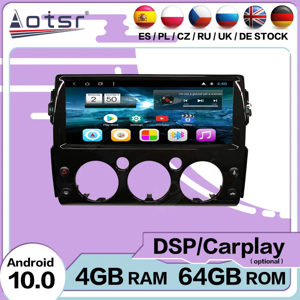 128G Carplay Android For Toyota FJ Cruiser 2007 2008 2009 2010 2011 2012 2013 2014 2015 2016 2017 2018 GPS Navi Radio Head Unit