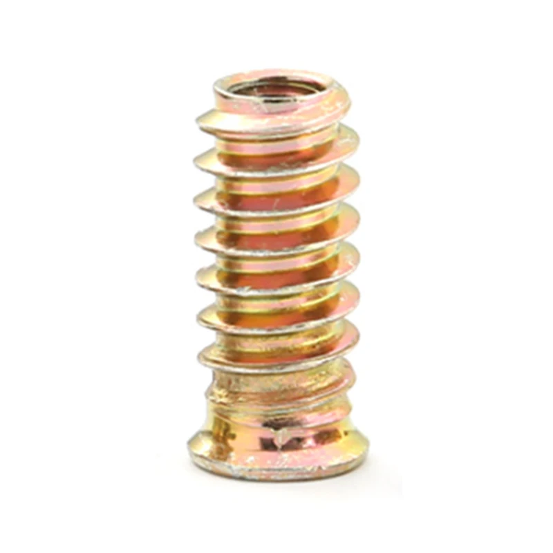 20/50Pcs M6 M8 M10 Flanged Hex Socket Drive Head Furniture Carbon Steel Nut Zinc Alloy Thread For Wood Insert Nuts