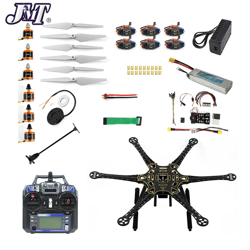 JMT DIY FPV Drone Hexacopter 6-axle Aircraft Kit HMF S550 Frame PXI PX4 Flight Control 920KV Motor GPS FS-i6 Transmitter