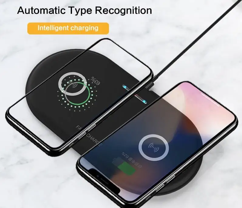 20pcs 2 in 1 Double 10W Wireless Charger for iPhone 12 11  XS MAX   Samsung   s10 note 10 universal wholesale price