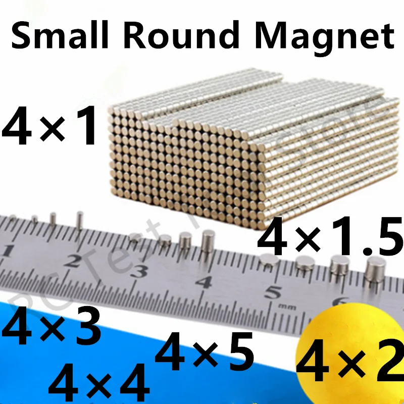 

50 100 200PCS/Lot 4x1 4x1.5 4x3 4x4 4x5 4x2mm Magnet Hot Round Small Magnet Strong magnets Rare Earth Neodymium Magnet