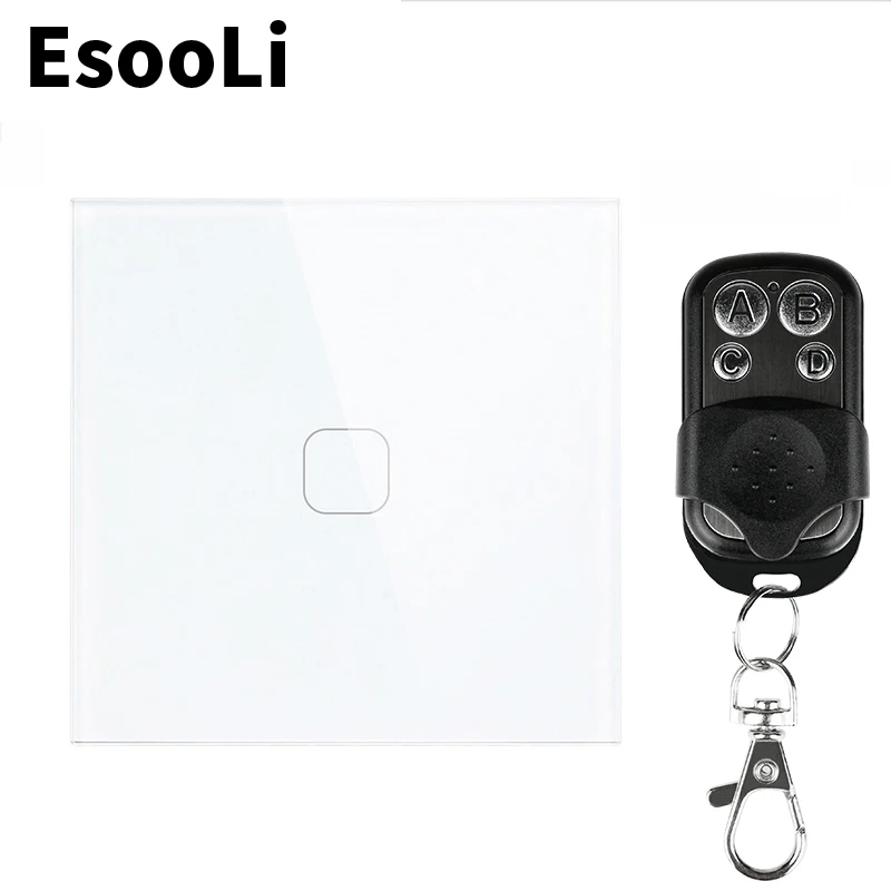 EsooLi Gold smart Switch 1/2/3 Gang  1 Way EU/UK Standard Touch Switch Wall Light Wireless Remote Control Touch Screen Switch