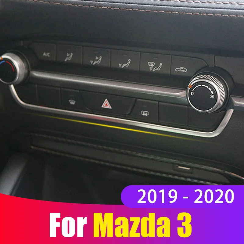 

For Mazda 3 Axela 2019 2020 Accessories Car Dashboard Central control trim cover stainless steel Interior Mouldings