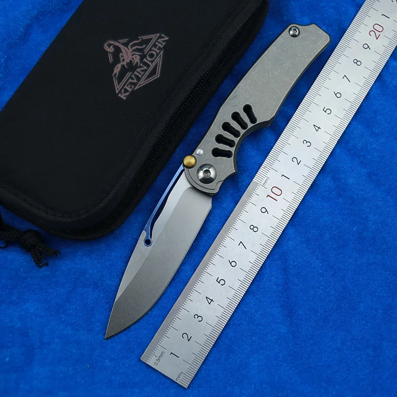 

kevin john Tilock folding knife m390 blade titanium handle utility camping hunting survival pocket Kitchen fruit knives EDC tool