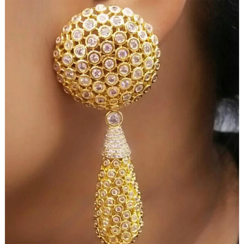 GODKI New Dance  African/Indian Long Drop Big Earrings for Women Wedding Party Designer Dubai Bridal Jewelry Gift