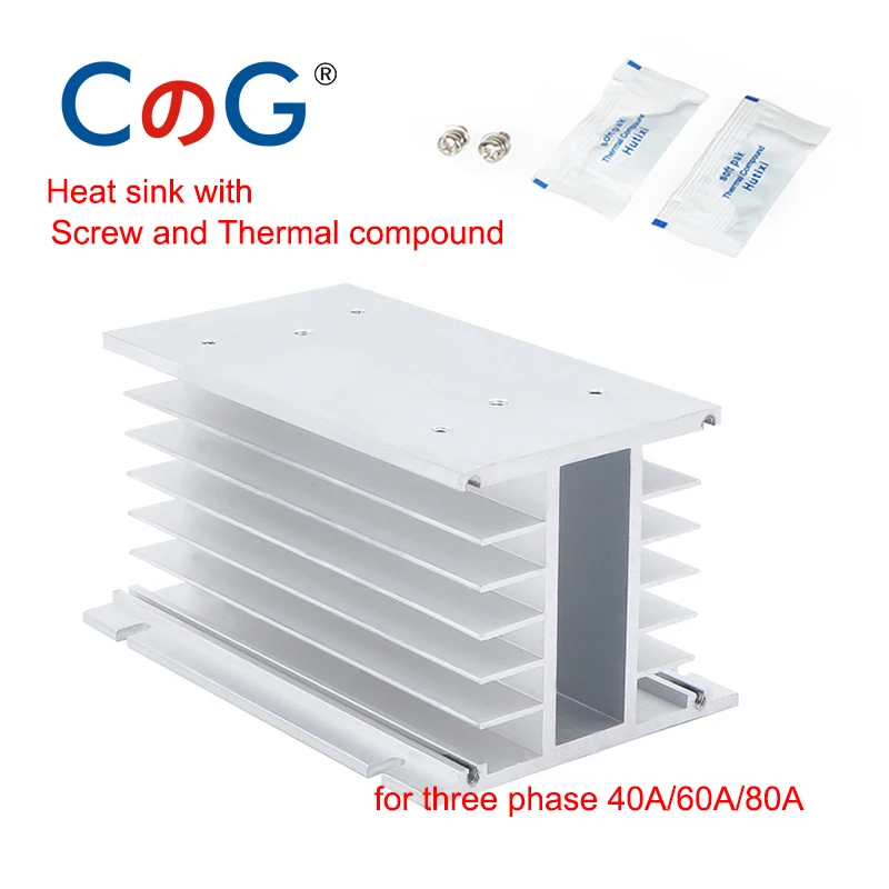 CG 60A 80A 100A AA Three Phase SSR AC Control AC Heat Sink For 60AA 80AA 100AA Aluminum Radiator Solid State Relay SSR AC To AC