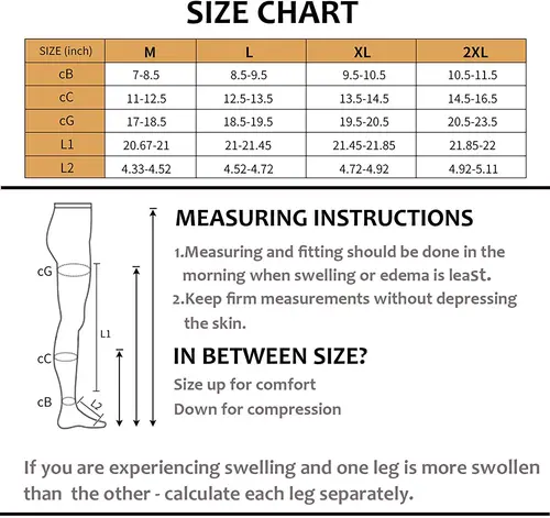 Imagen 2 del producto Pantimedias de compresión médica para mujer, medias de compresión de 30-40 MmHg, venas varicosas, medias de compresión altas hasta el muslo