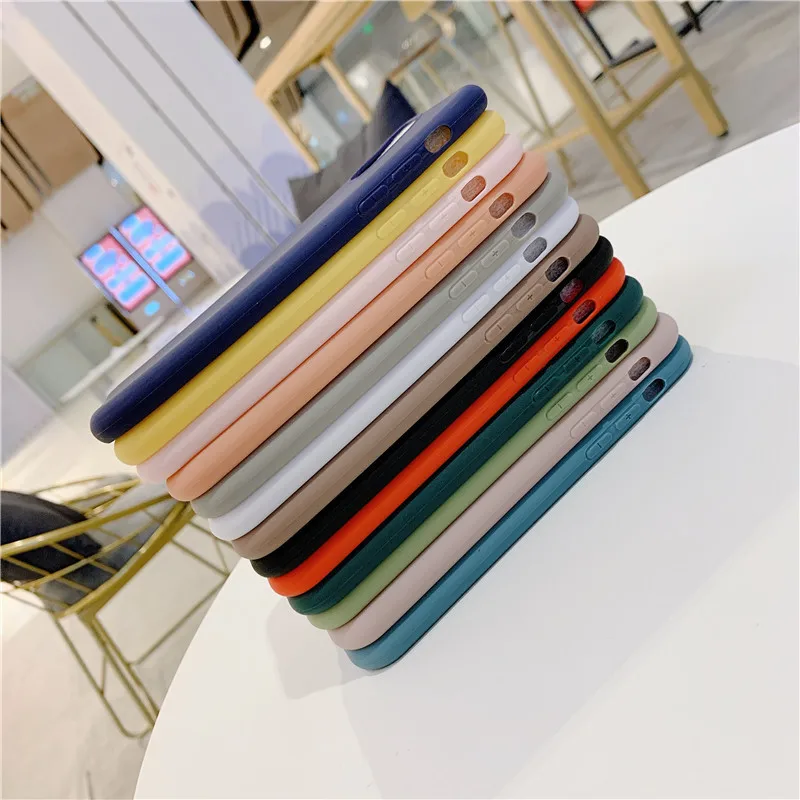Candy Farbe Silikon Telefon Fall Für iphone 13 14 Pro Max Funda Für iphone 11 12 Pro max 13 mini 14 Plus Matte Zurück Abdeckung Coque – Detail 3