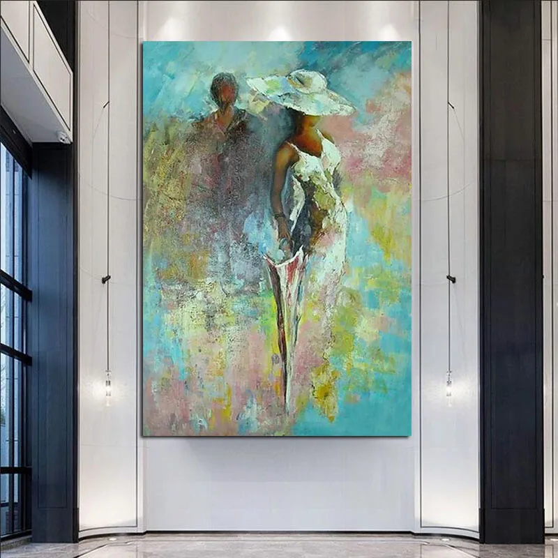 

100% Hand Painted Minimalist Impression Characters Abstract Oil Painting Wall Art Canvas Wall Pictures For Living Room Decor