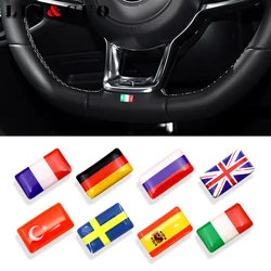 8pcs Steering wheel 3D Epoxy Car Styling Accessories fit for Russia Germany UK Italy Spain Sweden National Emblem Car Sticker