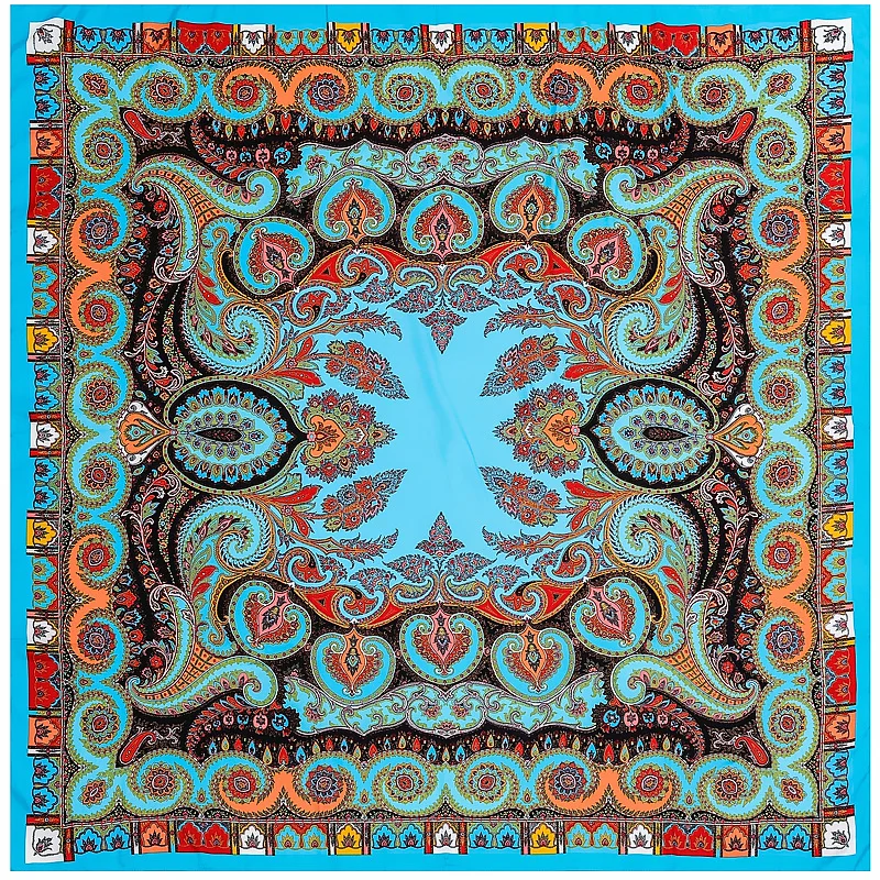 

New 130cm bohemian retro cashew flower lady twill silk scarf sunscreen shawl big square scarf