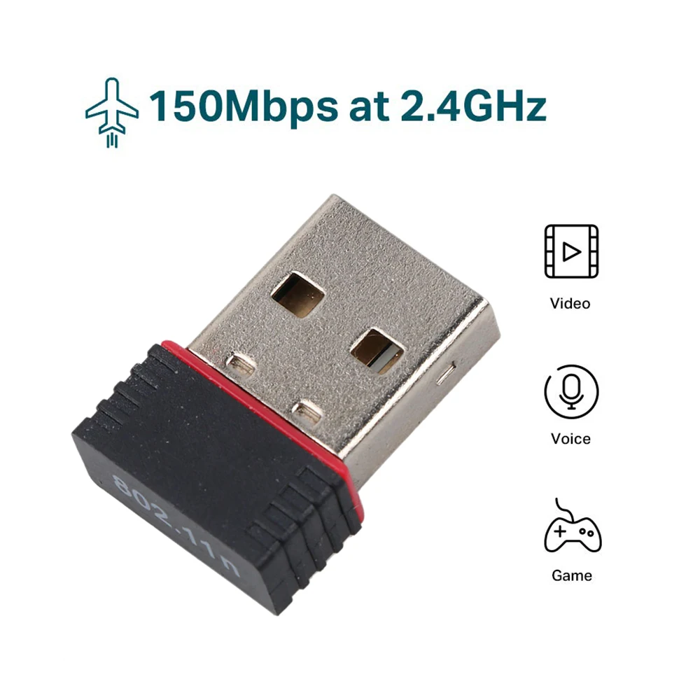 Portable Mini Network Card USB 2.0 WiFi Wireless Adapter Network LAN Card 150Mbps 802.11 Ngb RTL8188 Adaptor For PC Desktop