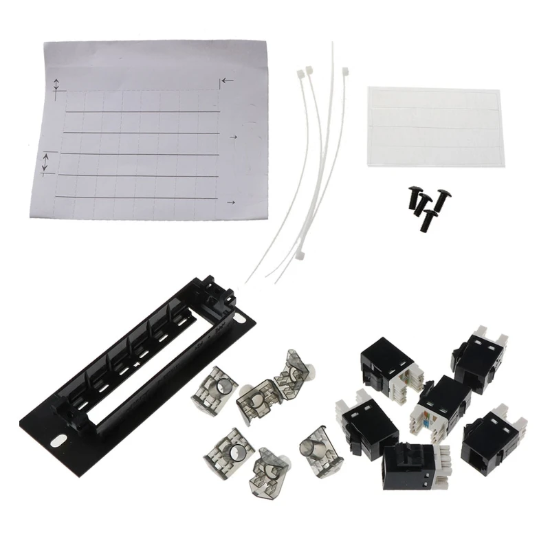 6 포트 CAT6 패치 패널 FTP LAN RJ45 네트워크 케이블 어댑터 키스톤 잭