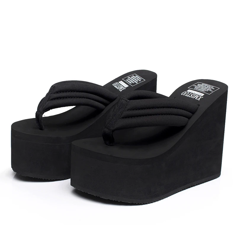 Platform Wedges Slippers Women Sandals Female Shoes Fashion Super High 12cm Heeled Shoes Summer Beach Slides Girls Slippers