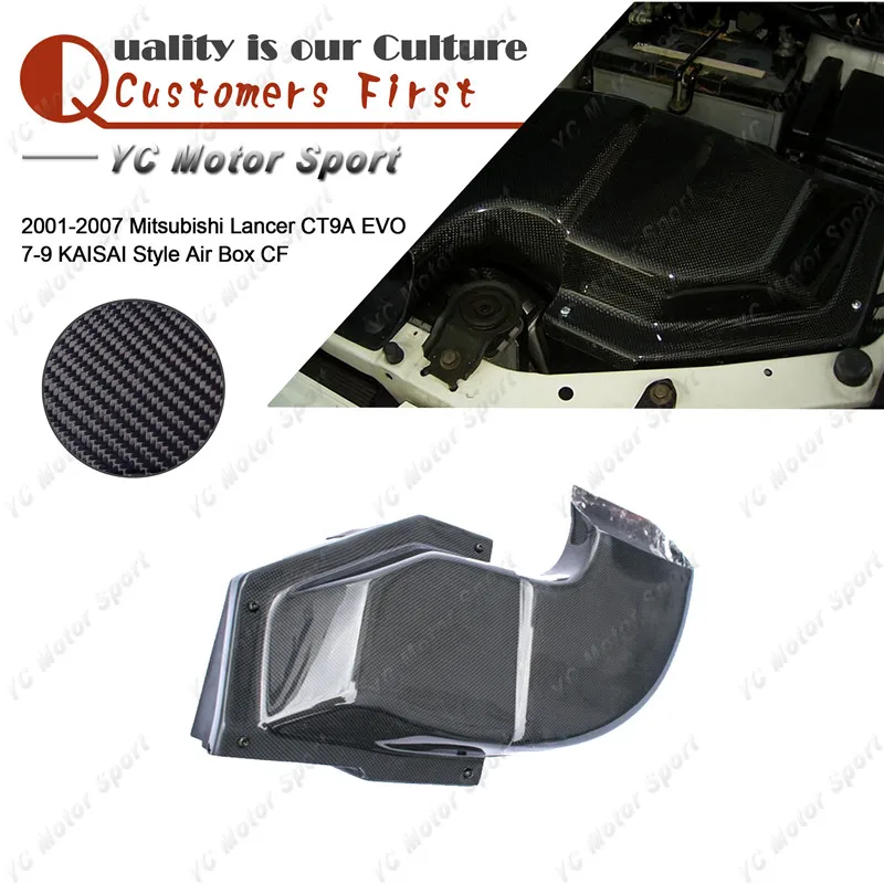 Car Accessories Carbon Fiber KAISAI Style Air Box Fit For 2001-2007 Lancer CT9A Evolution 7-9 EVO 7 8 9 Air Box