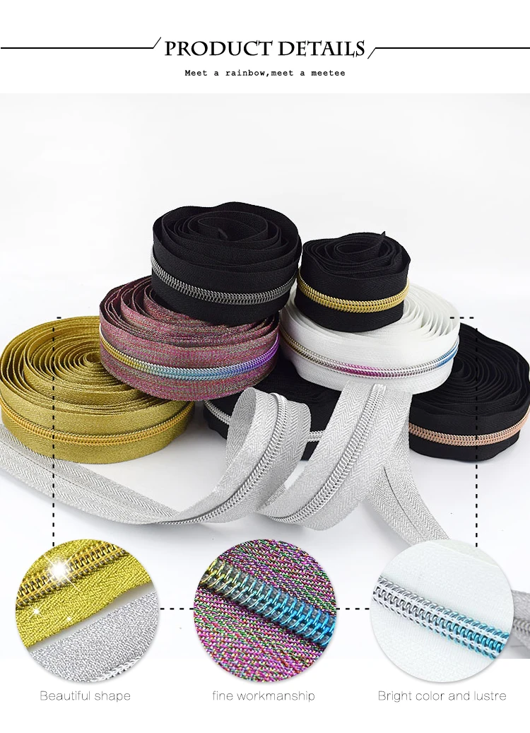 1/2/3/5M 5 # Nylon Zipper für Nähen Tasche Spule Reißverschlüsse Bänder Durch Die meter Jacke Tasche Zips Reparatur Kit DIY Bekleidungs Zubehör – Detail 7