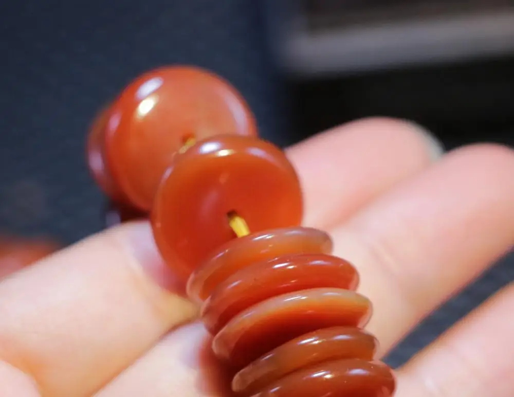 Magic Powerful Tibetan Old Red Agate 81 Large Spacer Bead Prayer Strand F DIY Timestown Sauces Top Quaity Guranttee