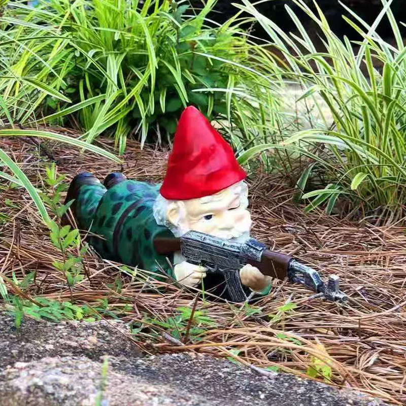 Statue Battle Army Garden Gnome Resin Handicrafts Christmas Decorations Home Decoration Accessories for Living Room Lawn Yard